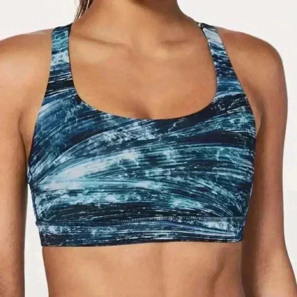 Lululemon Energy Bra Shorelines Multi Blue size 4 - Picture 1 of 4